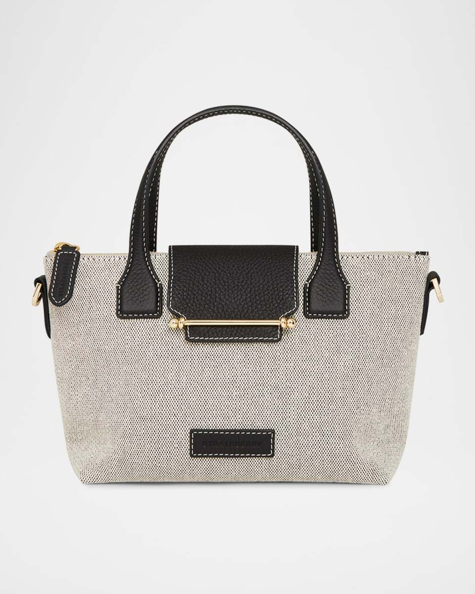 Mini Cotton and Leather Travel Tote Bag